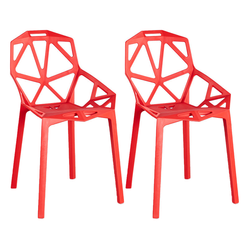 Scandinavian Home Side Chair Birds Nest Cross Back Plastic Dining Room Chair Red 2 Piece Set Clearhalo ' kitchen&dining_furn' 'Dining Chairs' 'Dining Tables & Seating' 'dining_chair' 'furn' 'furn_dining_chair' 'Furniture' 'furniture_dining_chair' 'Kitchen & Dining Furniture' 'kitchen' 3493864