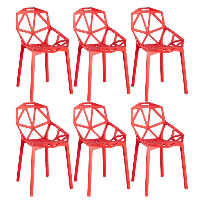 Scandinavian Home Side Chair Birds Nest Cross Back Plastic Dining Room Chair Red 6 Piece Set Clearhalo ' kitchen&dining_furn' 'Dining Chairs' 'Dining Tables & Seating' 'dining_chair' 'furn' 'furn_dining_chair' 'Furniture' 'furniture_dining_chair' 'Kitchen & Dining Furniture' 'kitchen' 3493866