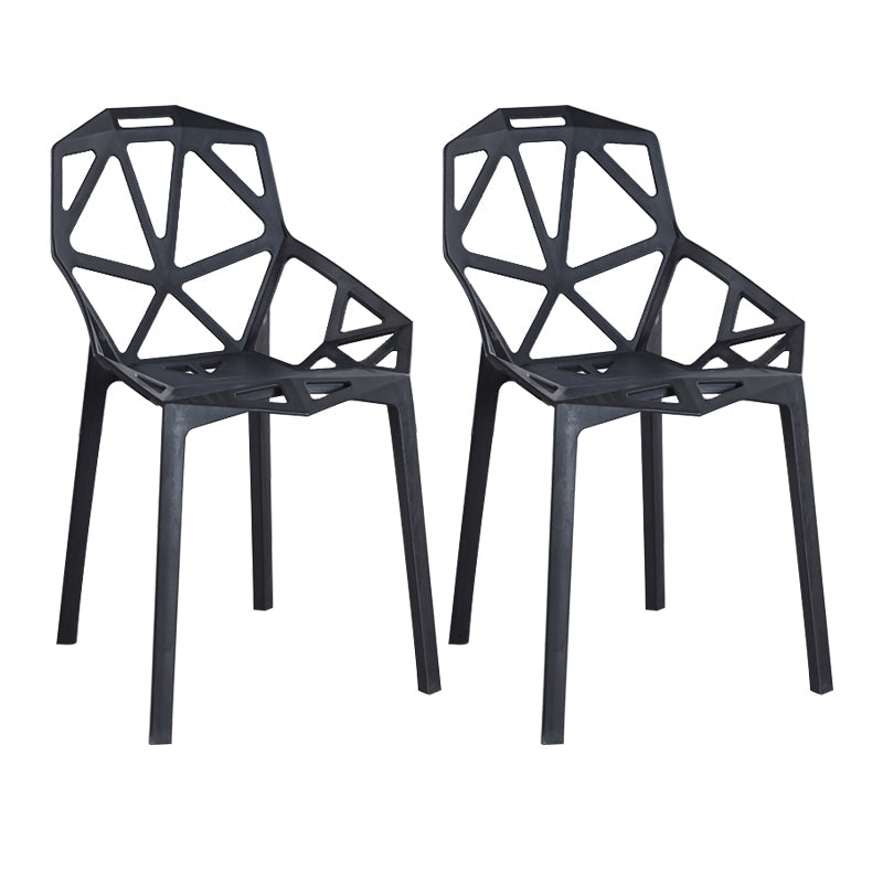 Scandinavian Home Side Chair Birds Nest Cross Back Plastic Dining Room Chair Black 2 Piece Set Clearhalo ' kitchen&dining_furn' 'Dining Chairs' 'Dining Tables & Seating' 'dining_chair' 'furn' 'furn_dining_chair' 'Furniture' 'furniture_dining_chair' 'Kitchen & Dining Furniture' 'kitchen' 3493867
