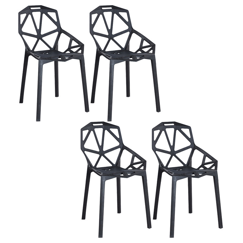 Scandinavian Home Side Chair Birds Nest Cross Back Plastic Dining Room Chair Black 4 Piece Set Clearhalo ' kitchen&dining_furn' 'Dining Chairs' 'Dining Tables & Seating' 'dining_chair' 'furn' 'furn_dining_chair' 'Furniture' 'furniture_dining_chair' 'Kitchen & Dining Furniture' 'kitchen' 3493868