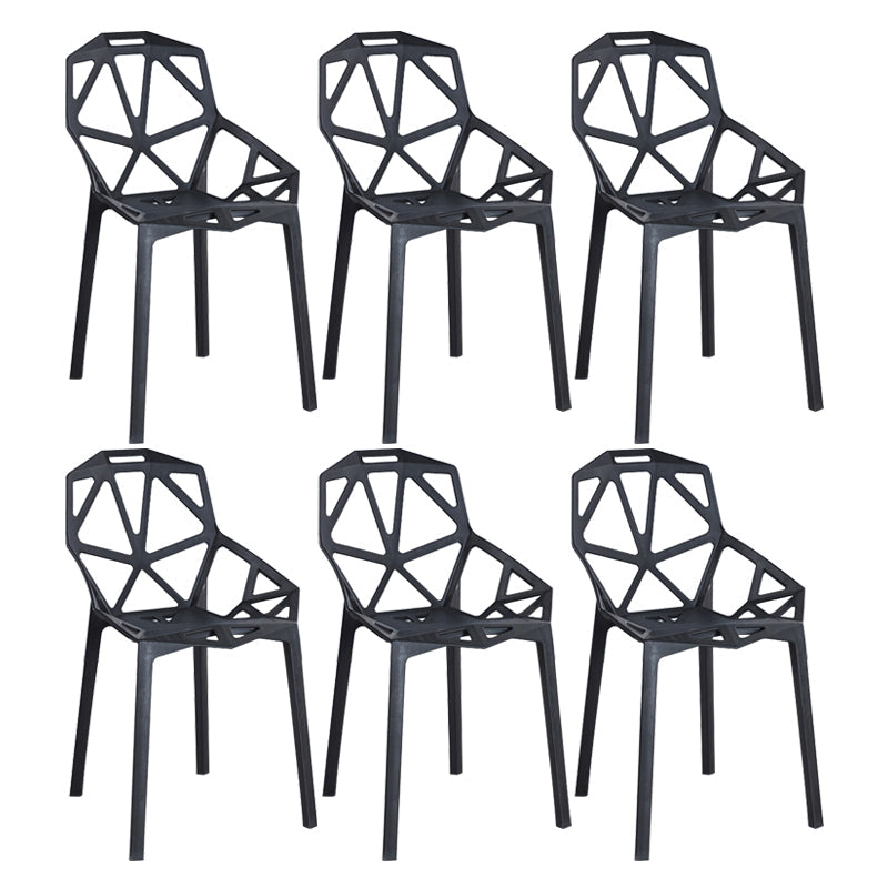 Scandinavian Home Side Chair Birds Nest Cross Back Plastic Dining Room Chair Black 6 Piece Set Clearhalo ' kitchen&dining_furn' 'Dining Chairs' 'Dining Tables & Seating' 'dining_chair' 'furn' 'furn_dining_chair' 'Furniture' 'furniture_dining_chair' 'Kitchen & Dining Furniture' 'kitchen' 3493869