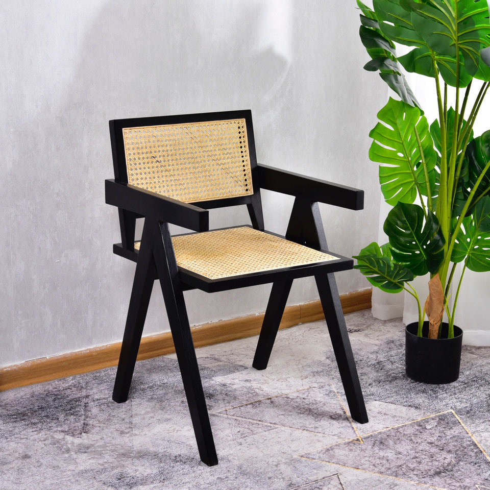 Contemporary Dining Room Chair 20'' Wide Open Arm Chair with 4 Wood Legs for Home Use Black 1 Piece Clearhalo ' kitchen&dining_furn' 'Dining Chairs' 'Dining Tables & Seating' 'dining_chair' 'furn' 'furn_dining_chair' 'Furniture' 'furniture_dining_chair' 'Kitchen & Dining Furniture' 'kitchen' 3493871