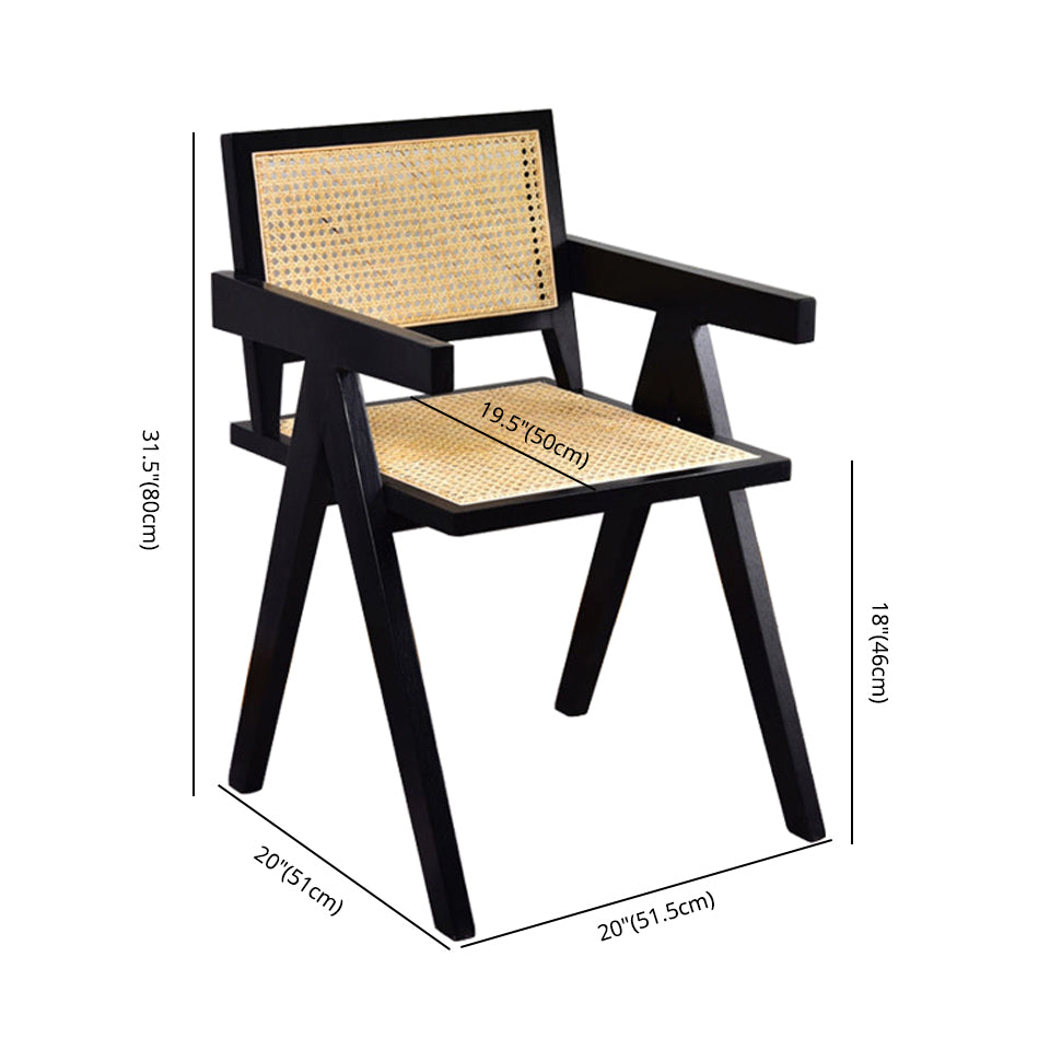 Contemporary Dining Room Chair 20'' Wide Open Arm Chair with 4 Wood Legs for Home Use Clearhalo ' kitchen&dining_furn' 'Dining Chairs' 'Dining Tables & Seating' 'dining_chair' 'furn' 'furn_dining_chair' 'Furniture' 'furniture_dining_chair' 'Kitchen & Dining Furniture' 'kitchen' 3493883