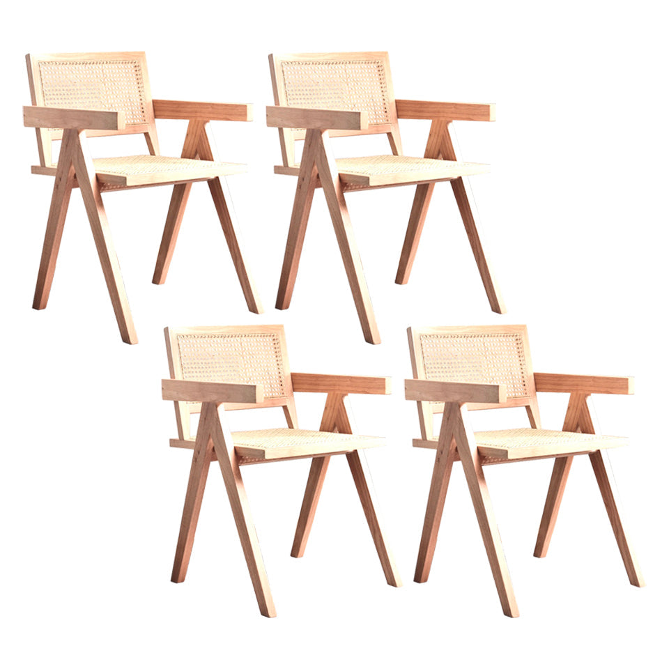 Contemporary Dining Room Chair 20'' Wide Open Arm Chair with 4 Wood Legs for Home Use Wood 4 Piece Set Clearhalo ' kitchen&dining_furn' 'Dining Chairs' 'Dining Tables & Seating' 'dining_chair' 'furn' 'furn_dining_chair' 'Furniture' 'furniture_dining_chair' 'Kitchen & Dining Furniture' 'kitchen' 3493886