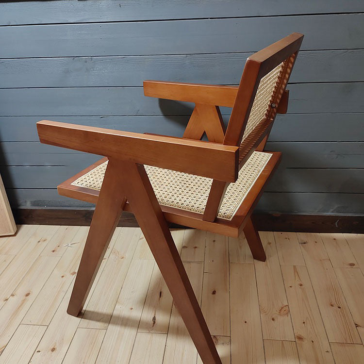 Contemporary Dining Room Chair 20'' Wide Open Arm Chair with 4 Wood Legs for Home Use Clearhalo ' kitchen&dining_furn' 'Dining Chairs' 'Dining Tables & Seating' 'dining_chair' 'furn' 'furn_dining_chair' 'Furniture' 'furniture_dining_chair' 'Kitchen & Dining Furniture' 'kitchen' 3493887