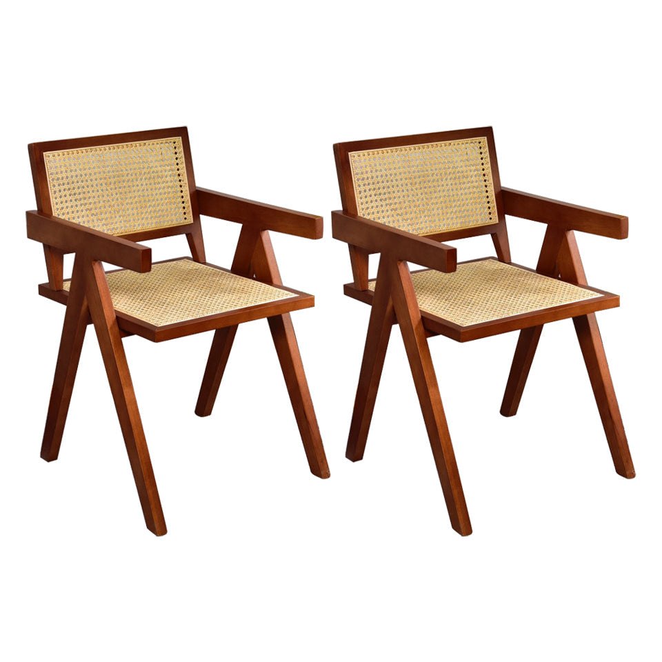 Contemporary Dining Room Chair 20'' Wide Open Arm Chair with 4 Wood Legs for Home Use Walnut 2 Piece Set Clearhalo ' kitchen&dining_furn' 'Dining Chairs' 'Dining Tables & Seating' 'dining_chair' 'furn' 'furn_dining_chair' 'Furniture' 'furniture_dining_chair' 'Kitchen & Dining Furniture' 'kitchen' 3493891