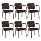 Industrial Style Metal Matte Finish Dinning Arm Chair Open Back Dining Chair Brown 6 Piece Set Clearhalo ' kitchen&dining_furn' 'Dining Chairs' 'Dining Tables & Seating' 'dining_chair' 'furn' 'furn_dining_chair' 'Furniture' 'furniture_dining_chair' 'Kitchen & Dining Furniture' 'kitchen' 3493904