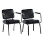 Industrial Style Metal Matte Finish Dinning Arm Chair Open Back Dining Chair Black 2 Piece Set Clearhalo ' kitchen&dining_furn' 'Dining Chairs' 'Dining Tables & Seating' 'dining_chair' 'furn' 'furn_dining_chair' 'Furniture' 'furniture_dining_chair' 'Kitchen & Dining Furniture' 'kitchen' 3493906