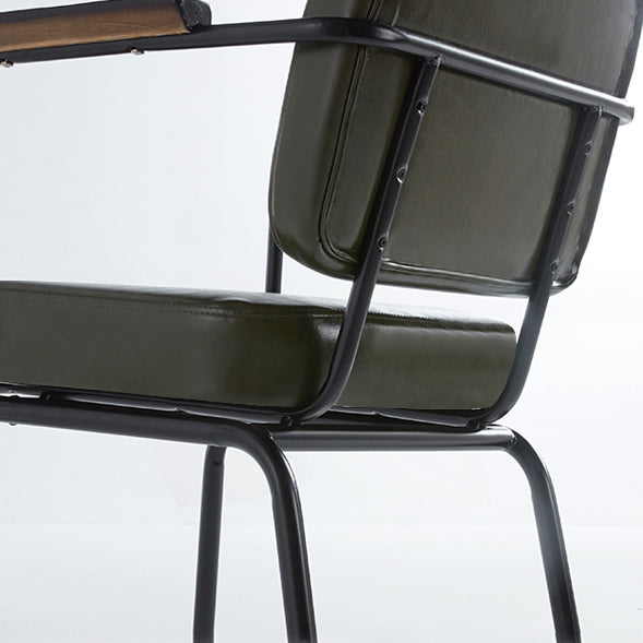 Industrial Style Metal Matte Finish Dinning Arm Chair Open Back Dining Chair Clearhalo ' kitchen&dining_furn' 'Dining Chairs' 'Dining Tables & Seating' 'dining_chair' 'furn' 'furn_dining_chair' 'Furniture' 'furniture_dining_chair' 'Kitchen & Dining Furniture' 'kitchen' 3493910