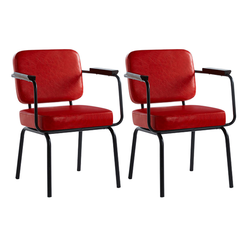 Industrial Style Metal Matte Finish Dinning Arm Chair Open Back Dining Chair Red 2 Piece Set Clearhalo ' kitchen&dining_furn' 'Dining Chairs' 'Dining Tables & Seating' 'dining_chair' 'furn' 'furn_dining_chair' 'Furniture' 'furniture_dining_chair' 'Kitchen & Dining Furniture' 'kitchen' 3493913