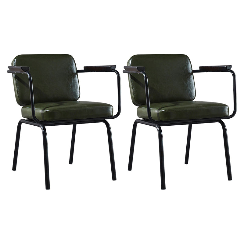 Industrial Style Metal Matte Finish Dinning Arm Chair Open Back Dining Chair Army Green 2 Piece Set Clearhalo ' kitchen&dining_furn' 'Dining Chairs' 'Dining Tables & Seating' 'dining_chair' 'furn' 'furn_dining_chair' 'Furniture' 'furniture_dining_chair' 'Kitchen & Dining Furniture' 'kitchen' 3493924