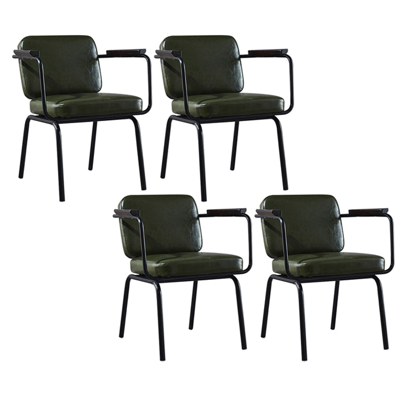 Industrial Style Metal Matte Finish Dinning Arm Chair Open Back Dining Chair Army Green 4 Piece Set Clearhalo ' kitchen&dining_furn' 'Dining Chairs' 'Dining Tables & Seating' 'dining_chair' 'furn' 'furn_dining_chair' 'Furniture' 'furniture_dining_chair' 'Kitchen & Dining Furniture' 'kitchen' 3493925