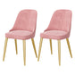 Modern Mental Solid Back Dining Side Chair Gold Kitchen Dining Side Chair Pink 2 Piece Set Clearhalo ' kitchen&dining_furn' 'Dining Chairs' 'Dining Tables & Seating' 'dining_chair' 'furn' 'furn_dining_chair' 'Furniture' 'furniture_dining_chair' 'Kitchen & Dining Furniture' 'kitchen' 3493930