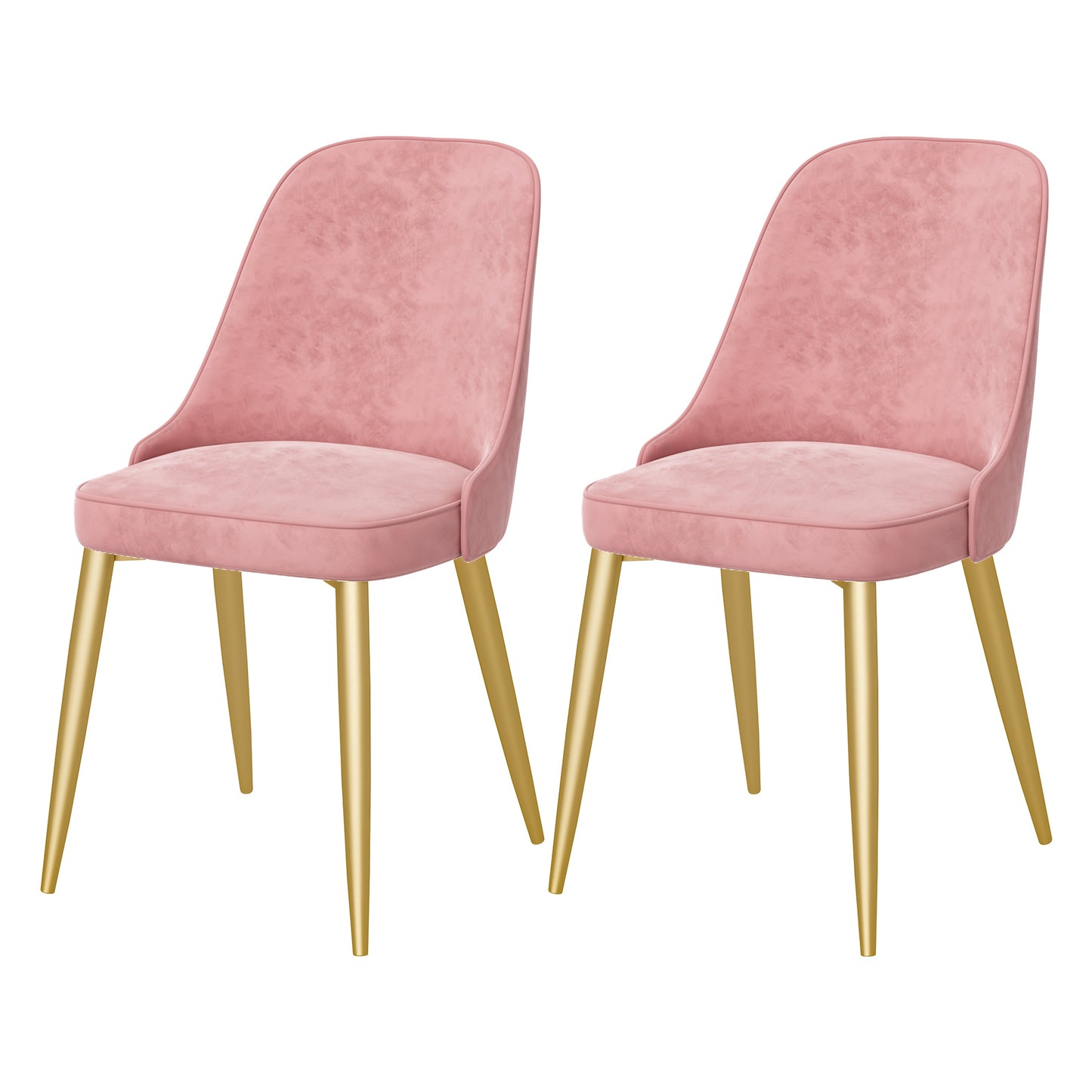 Modern Mental Solid Back Dining Side Chair Gold Kitchen Dining Side Chair Pink 2 Piece Set Clearhalo ' kitchen&dining_furn' 'Dining Chairs' 'Dining Tables & Seating' 'dining_chair' 'furn' 'furn_dining_chair' 'Furniture' 'furniture_dining_chair' 'Kitchen & Dining Furniture' 'kitchen' 3493930
