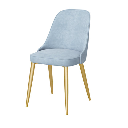 Modern Mental Solid Back Dining Side Chair Gold Kitchen Dining Side Chair Light Blue 1 Piece Clearhalo ' kitchen&dining_furn' 'Dining Chairs' 'Dining Tables & Seating' 'dining_chair' 'furn' 'furn_dining_chair' 'Furniture' 'furniture_dining_chair' 'Kitchen & Dining Furniture' 'kitchen' 3493939