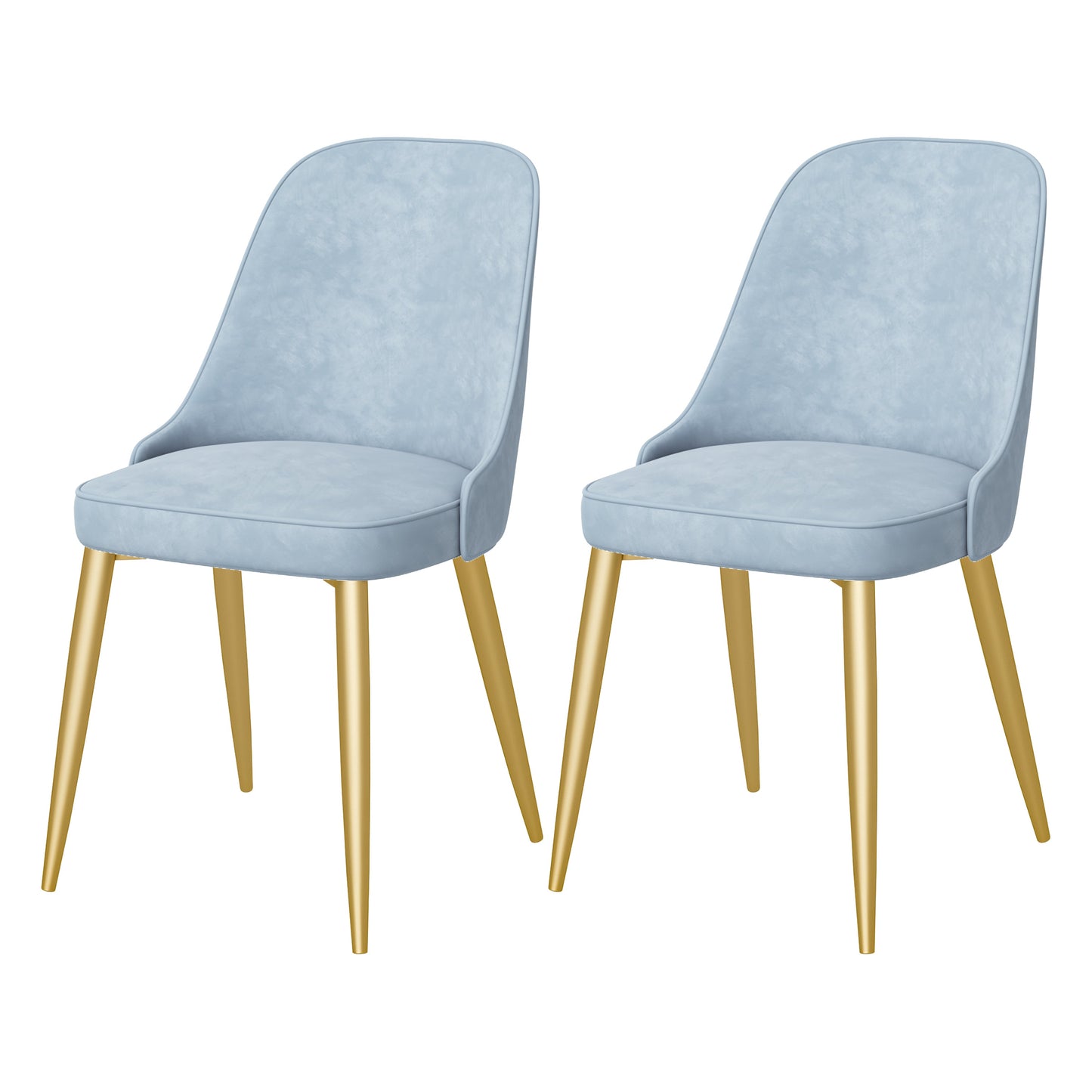 Modern Mental Solid Back Dining Side Chair Gold Kitchen Dining Side Chair Light Blue 2 Piece Set Clearhalo ' kitchen&dining_furn' 'Dining Chairs' 'Dining Tables & Seating' 'dining_chair' 'furn' 'furn_dining_chair' 'Furniture' 'furniture_dining_chair' 'Kitchen & Dining Furniture' 'kitchen' 3493941