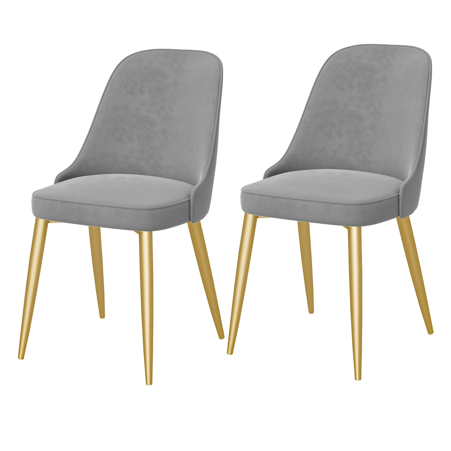 Modern Mental Solid Back Dining Side Chair Gold Kitchen Dining Side Chair Light Gray 2 Piece Set Clearhalo ' kitchen&dining_furn' 'Dining Chairs' 'Dining Tables & Seating' 'dining_chair' 'furn' 'furn_dining_chair' 'Furniture' 'furniture_dining_chair' 'Kitchen & Dining Furniture' 'kitchen' 3493947