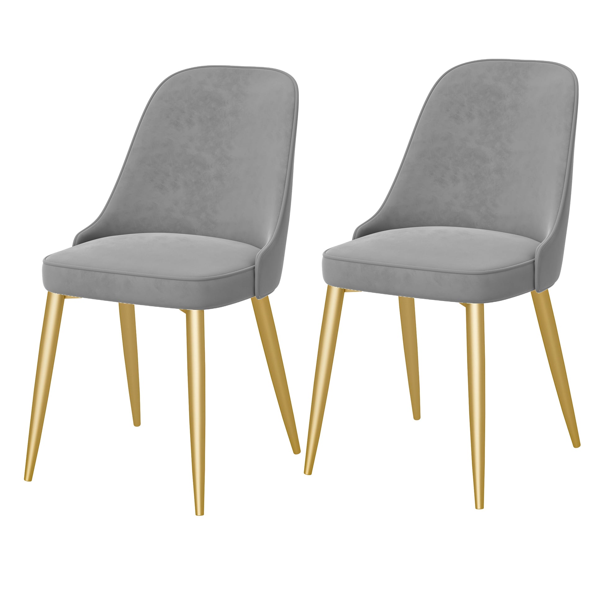 Modern Mental Solid Back Dining Side Chair Gold Kitchen Dining Side Chair Light Gray 2 Piece Set Clearhalo ' kitchen&dining_furn' 'Dining Chairs' 'Dining Tables & Seating' 'dining_chair' 'furn' 'furn_dining_chair' 'Furniture' 'furniture_dining_chair' 'Kitchen & Dining Furniture' 'kitchen' 3493947