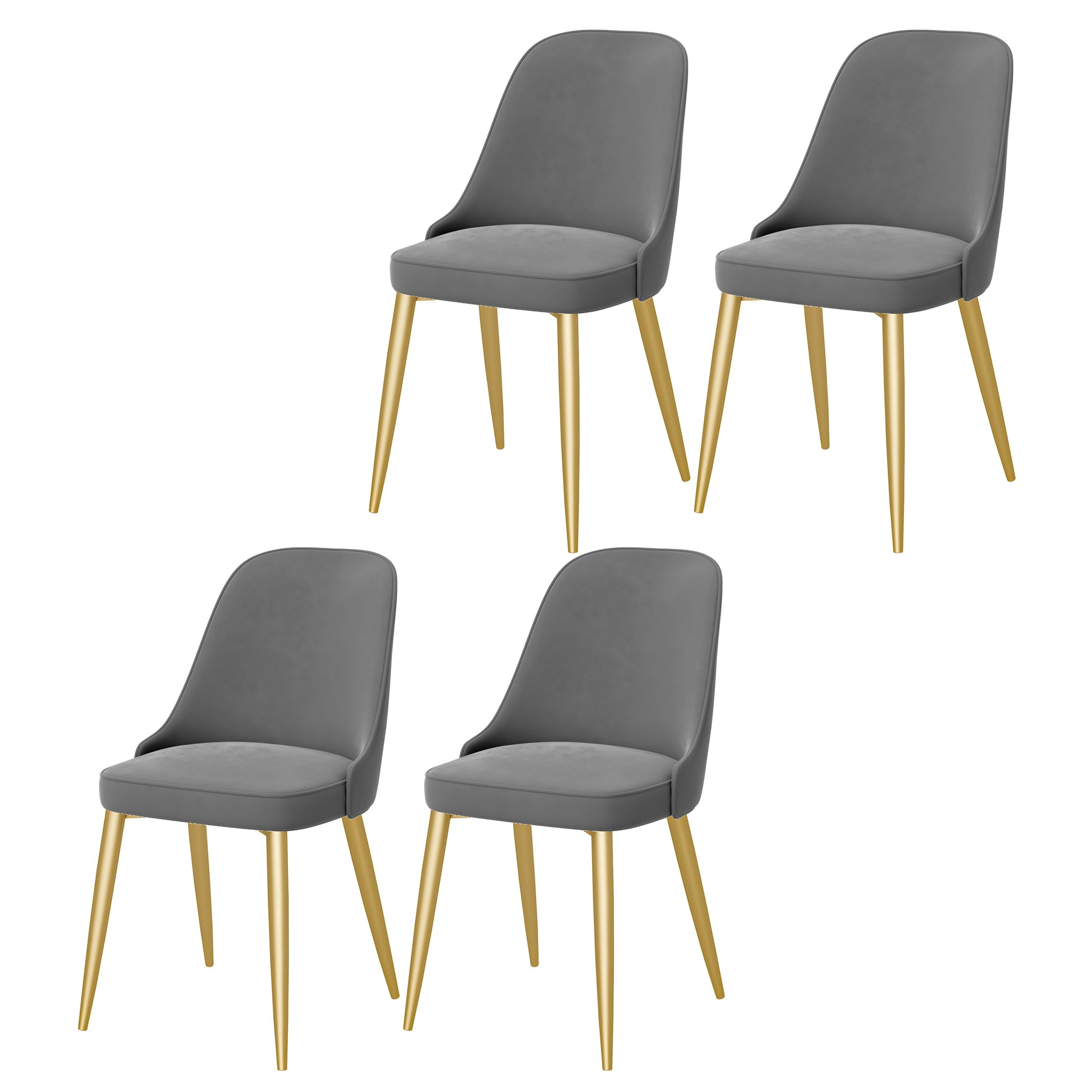 Modern Mental Solid Back Dining Side Chair Gold Kitchen Dining Side Chair Dark Gray 4 Piece Set Clearhalo ' kitchen&dining_furn' 'Dining Chairs' 'Dining Tables & Seating' 'dining_chair' 'furn' 'furn_dining_chair' 'Furniture' 'furniture_dining_chair' 'Kitchen & Dining Furniture' 'kitchen' 3493951