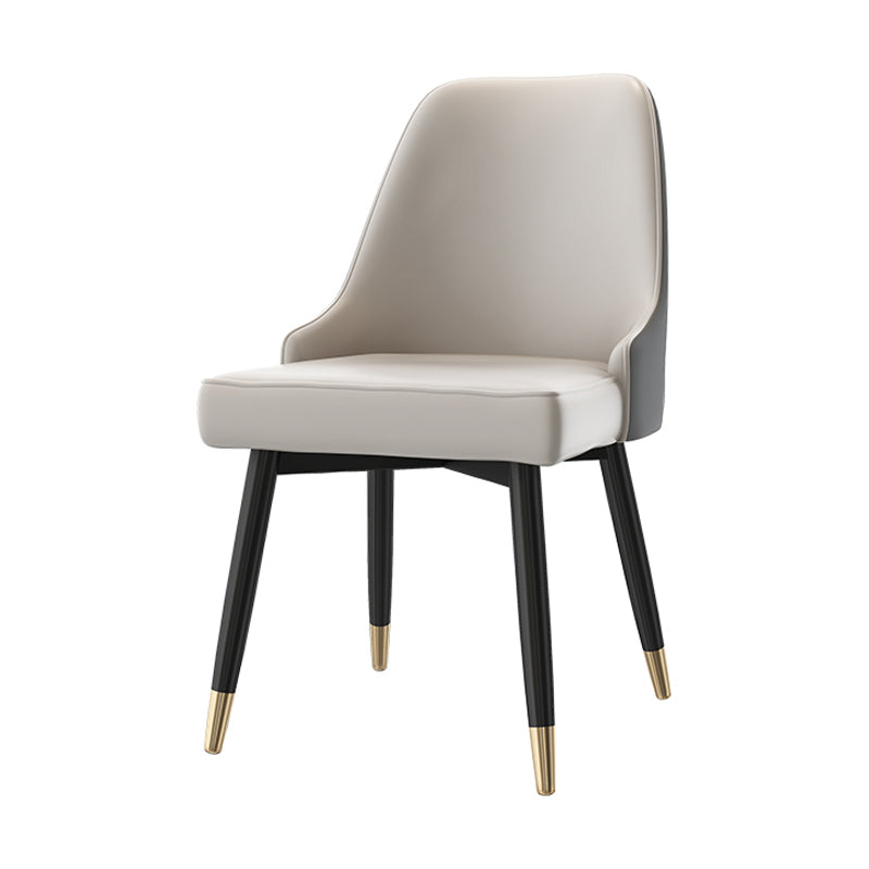 Modern Mental Solid Back Dining Side Chair Gold Kitchen Dining Side Chair Cream Gray 1 Piece Clearhalo ' kitchen&dining_furn' 'Dining Chairs' 'Dining Tables & Seating' 'dining_chair' 'furn' 'furn_dining_chair' 'Furniture' 'furniture_dining_chair' 'Kitchen & Dining Furniture' 'kitchen' 3493952