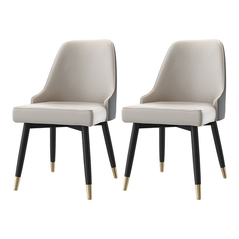 Modern Mental Solid Back Dining Side Chair Gold Kitchen Dining Side Chair Cream Gray 2 Piece Set Clearhalo ' kitchen&dining_furn' 'Dining Chairs' 'Dining Tables & Seating' 'dining_chair' 'furn' 'furn_dining_chair' 'Furniture' 'furniture_dining_chair' 'Kitchen & Dining Furniture' 'kitchen' 3493953