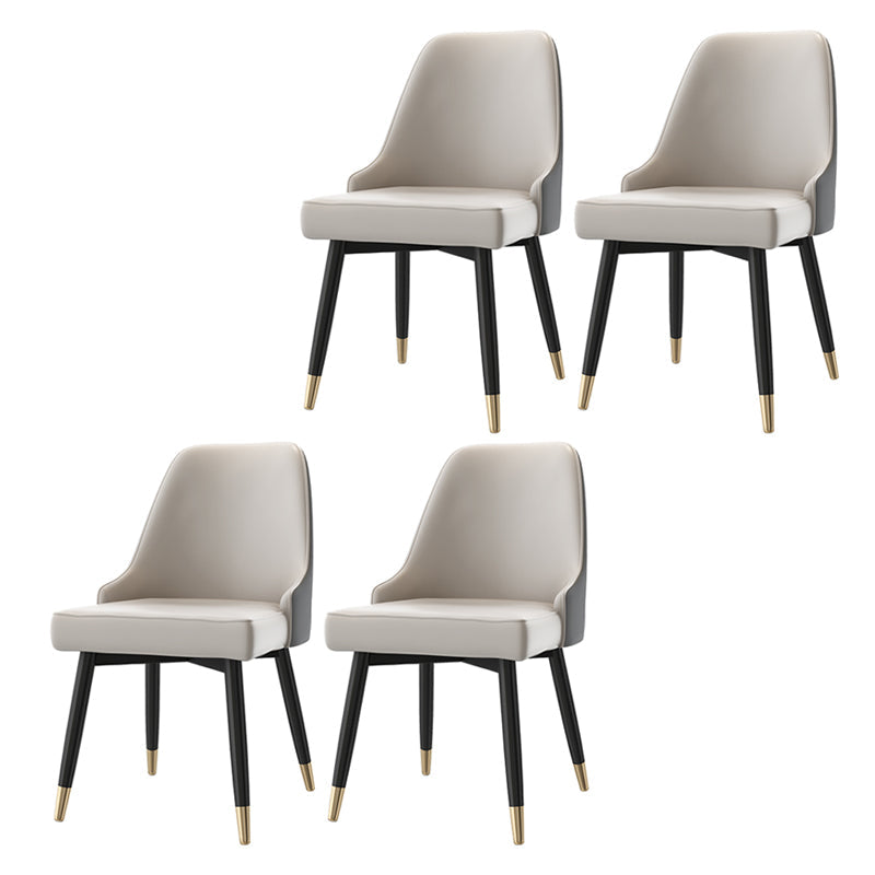Modern Mental Solid Back Dining Side Chair Gold Kitchen Dining Side Chair Cream Gray 4 Piece Set Clearhalo ' kitchen&dining_furn' 'Dining Chairs' 'Dining Tables & Seating' 'dining_chair' 'furn' 'furn_dining_chair' 'Furniture' 'furniture_dining_chair' 'Kitchen & Dining Furniture' 'kitchen' 3493954