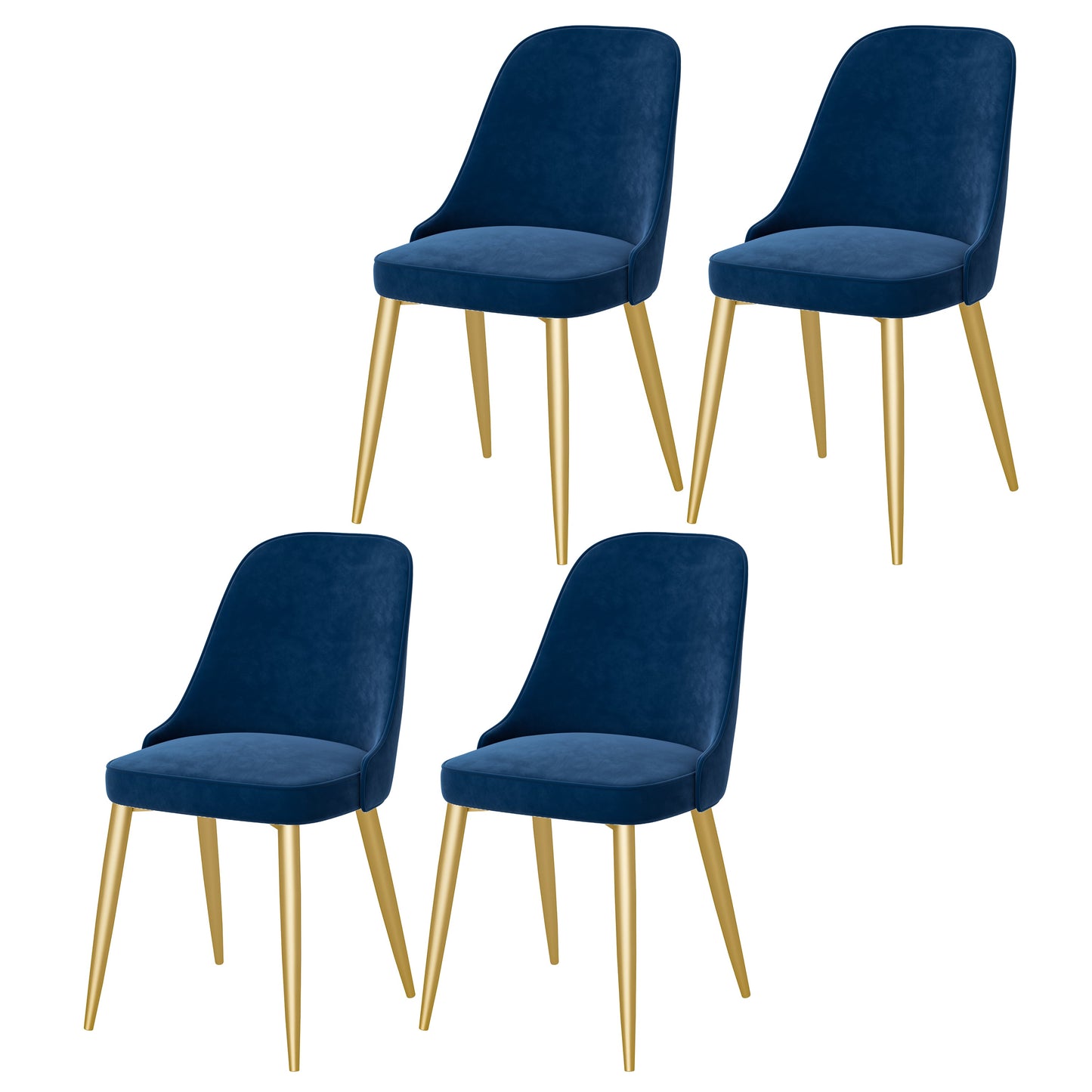 Modern Mental Solid Back Dining Side Chair Gold Kitchen Dining Side Chair Royal Blue 4 Piece Set Clearhalo ' kitchen&dining_furn' 'Dining Chairs' 'Dining Tables & Seating' 'dining_chair' 'furn' 'furn_dining_chair' 'Furniture' 'furniture_dining_chair' 'Kitchen & Dining Furniture' 'kitchen' 3493956