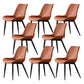 Contemporary Kitchen Dining Side Chair Leather Solid Back Chairs with Metal Legs Orange 8 Piece Set Black Clearhalo ' kitchen&dining_furn' 'Dining Chairs' 'Dining Tables & Seating' 'dining_chair' 'furn' 'furn_dining_chair' 'Furniture' 'furniture_dining_chair' 'Kitchen & Dining Furniture' 'kitchen' 3493963