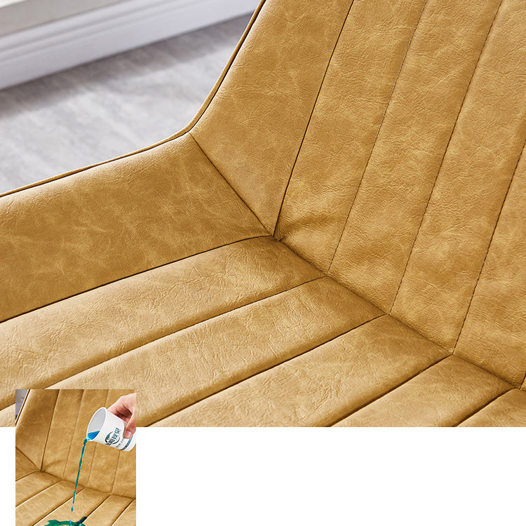 Contemporary Kitchen Dining Side Chair Leather Solid Back Chairs with Metal Legs Clearhalo ' kitchen&dining_furn' 'Dining Chairs' 'Dining Tables & Seating' 'dining_chair' 'furn' 'furn_dining_chair' 'Furniture' 'furniture_dining_chair' 'Kitchen & Dining Furniture' 'kitchen' 3493970