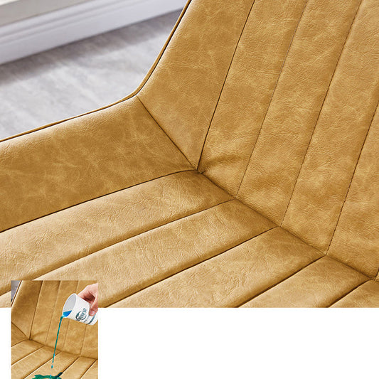 Contemporary Kitchen Dining Side Chair Leather Solid Back Chairs with Metal Legs Clearhalo ' kitchen&dining_furn' 'Dining Chairs' 'Dining Tables & Seating' 'dining_chair' 'furn' 'furn_dining_chair' 'Furniture' 'furniture_dining_chair' 'Kitchen & Dining Furniture' 'kitchen' 3493970