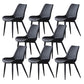 Contemporary Kitchen Dining Side Chair Leather Solid Back Chairs with Metal Legs Black 8 Piece Set Black Clearhalo ' kitchen&dining_furn' 'Dining Chairs' 'Dining Tables & Seating' 'dining_chair' 'furn' 'furn_dining_chair' 'Furniture' 'furniture_dining_chair' 'Kitchen & Dining Furniture' 'kitchen' 3493975