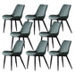 Contemporary Kitchen Dining Side Chair Leather Solid Back Chairs with Metal Legs Green 8 Piece Set Black Clearhalo ' kitchen&dining_furn' 'Dining Chairs' 'Dining Tables & Seating' 'dining_chair' 'furn' 'furn_dining_chair' 'Furniture' 'furniture_dining_chair' 'Kitchen & Dining Furniture' 'kitchen' 3493987