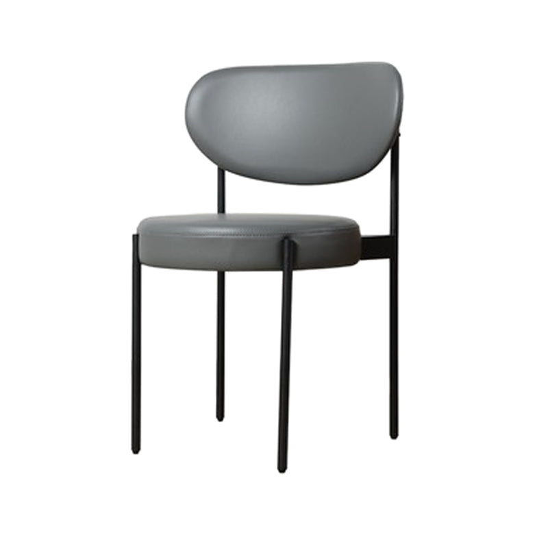 Modern Metal Base Indoor Chair 32''H Open Back Dining Side Chair with 4 Legs Grey 1 Piece Clearhalo ' kitchen&dining_furn' 'Dining Chairs' 'Dining Tables & Seating' 'dining_chair' 'furn' 'furn_dining_chair' 'Furniture' 'furniture_dining_chair' 'Kitchen & Dining Furniture' 'kitchen' 3493997