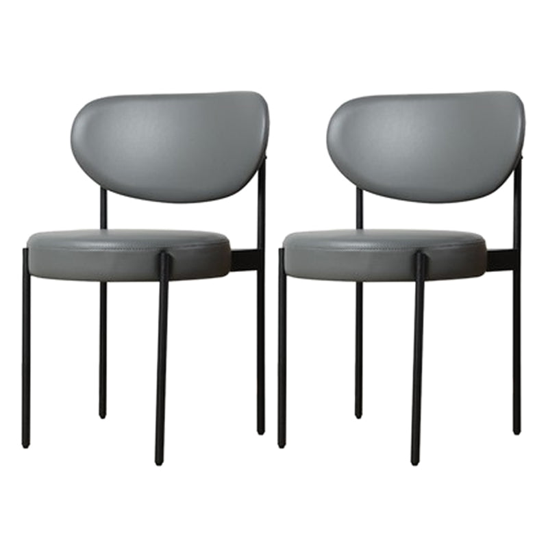Modern Metal Base Indoor Chair 32''H Open Back Dining Side Chair with 4 Legs Grey 2 Piece Set Clearhalo ' kitchen&dining_furn' 'Dining Chairs' 'Dining Tables & Seating' 'dining_chair' 'furn' 'furn_dining_chair' 'Furniture' 'furniture_dining_chair' 'Kitchen & Dining Furniture' 'kitchen' 3493998