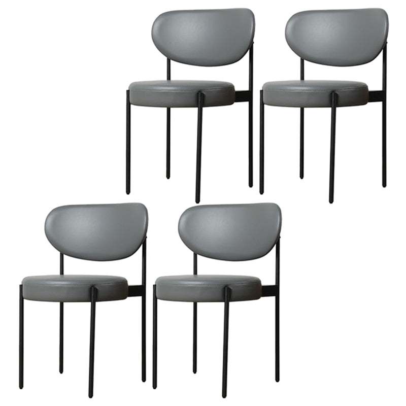 Modern Metal Base Indoor Chair 32''H Open Back Dining Side Chair with 4 Legs Grey 4 Piece Set Clearhalo ' kitchen&dining_furn' 'Dining Chairs' 'Dining Tables & Seating' 'dining_chair' 'furn' 'furn_dining_chair' 'Furniture' 'furniture_dining_chair' 'Kitchen & Dining Furniture' 'kitchen' 3494001