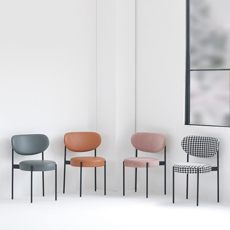 Modern Metal Base Indoor Chair 32''H Open Back Dining Side Chair with 4 Legs Clearhalo ' kitchen&dining_furn' 'Dining Chairs' 'Dining Tables & Seating' 'dining_chair' 'furn' 'furn_dining_chair' 'Furniture' 'furniture_dining_chair' 'Kitchen & Dining Furniture' 'kitchen' 3494017