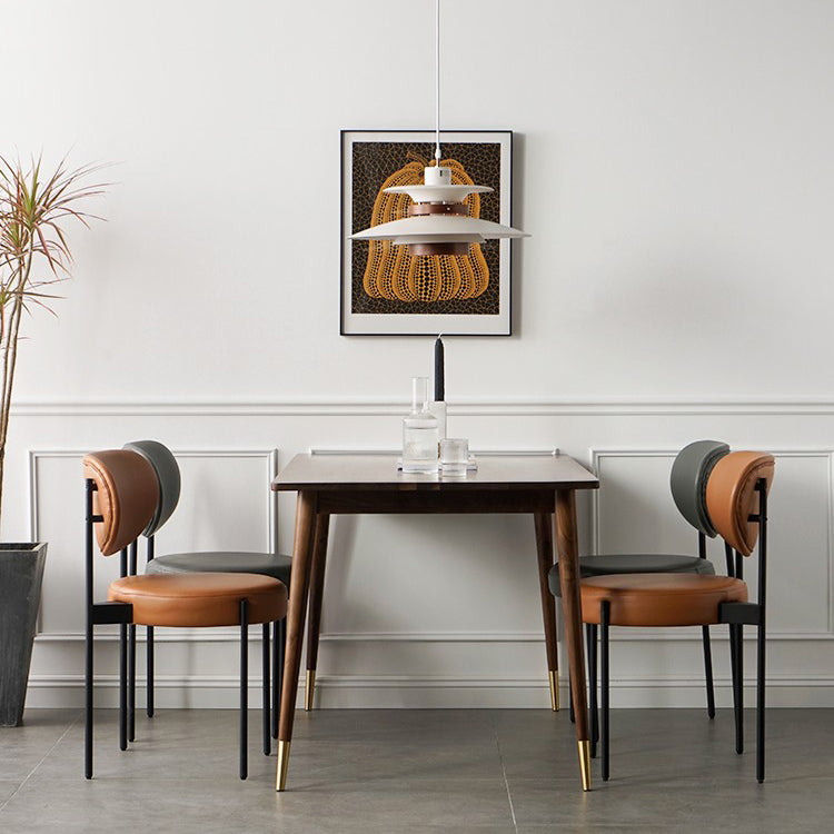 Modern Metal Base Indoor Chair 32''H Open Back Dining Side Chair with 4 Legs Clearhalo ' kitchen&dining_furn' 'Dining Chairs' 'Dining Tables & Seating' 'dining_chair' 'furn' 'furn_dining_chair' 'Furniture' 'furniture_dining_chair' 'Kitchen & Dining Furniture' 'kitchen' 3494021