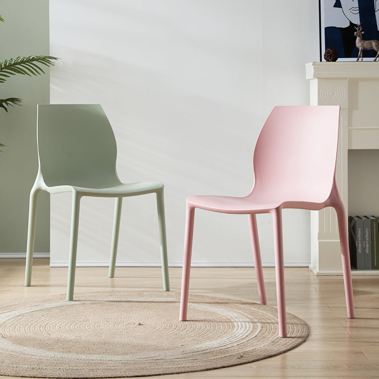 Contemporary Plastic Dining Room Chair Multicolor Stackable Side Chair Clearhalo ' kitchen&dining_furn' 'Dining Chairs' 'Dining Tables & Seating' 'dining_chair' 'furn' 'furn_dining_chair' 'Furniture' 'furniture_dining_chair' 'Kitchen & Dining Furniture' 'kitchen' 3494023