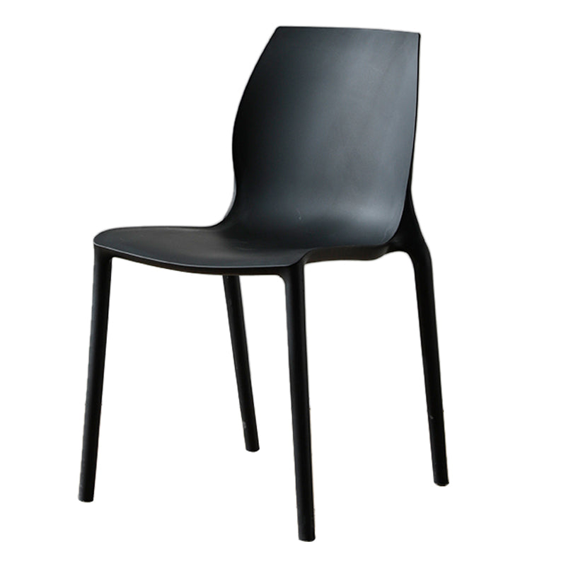 Contemporary Plastic Dining Room Chair Multicolor Stackable Side Chair Black 1 Piece Clearhalo ' kitchen&dining_furn' 'Dining Chairs' 'Dining Tables & Seating' 'dining_chair' 'furn' 'furn_dining_chair' 'Furniture' 'furniture_dining_chair' 'Kitchen & Dining Furniture' 'kitchen' 3494024