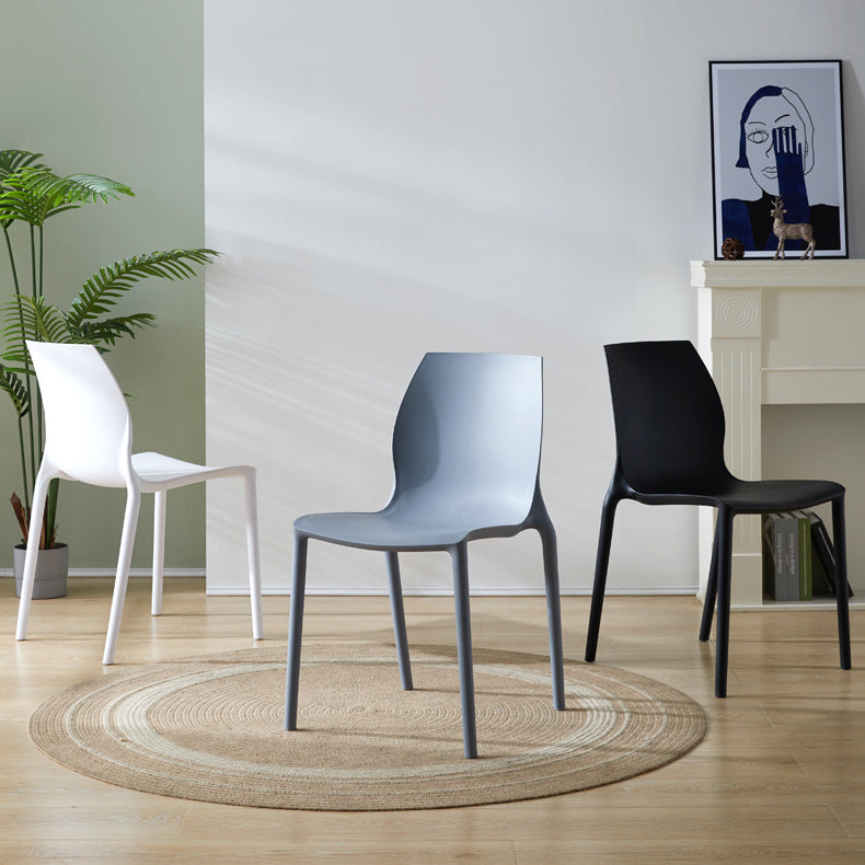 Contemporary Plastic Dining Room Chair Multicolor Stackable Side Chair Clearhalo ' kitchen&dining_furn' 'Dining Chairs' 'Dining Tables & Seating' 'dining_chair' 'furn' 'furn_dining_chair' 'Furniture' 'furniture_dining_chair' 'Kitchen & Dining Furniture' 'kitchen' 3494029