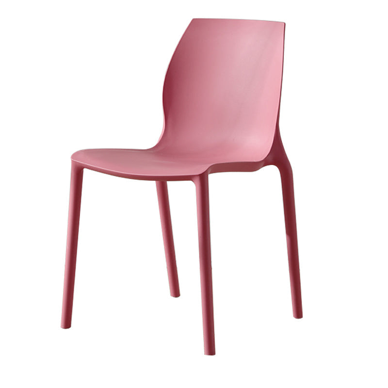 Contemporary Plastic Dining Room Chair Multicolor Stackable Side Chair Red 1 Piece Clearhalo ' kitchen&dining_furn' 'Dining Chairs' 'Dining Tables & Seating' 'dining_chair' 'furn' 'furn_dining_chair' 'Furniture' 'furniture_dining_chair' 'Kitchen & Dining Furniture' 'kitchen' 3494030