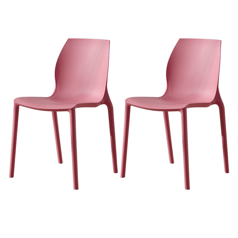 Contemporary Plastic Dining Room Chair Multicolor Stackable Side Chair Red 2 Piece Set Clearhalo ' kitchen&dining_furn' 'Dining Chairs' 'Dining Tables & Seating' 'dining_chair' 'furn' 'furn_dining_chair' 'Furniture' 'furniture_dining_chair' 'Kitchen & Dining Furniture' 'kitchen' 3494031
