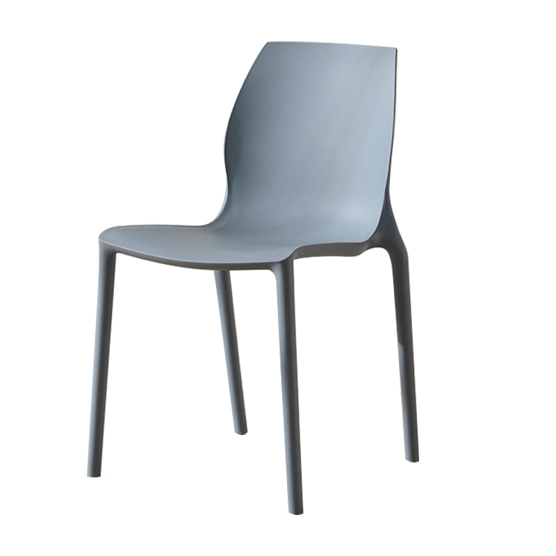 Contemporary Plastic Dining Room Chair Multicolor Stackable Side Chair Grey 1 Piece Clearhalo ' kitchen&dining_furn' 'Dining Chairs' 'Dining Tables & Seating' 'dining_chair' 'furn' 'furn_dining_chair' 'Furniture' 'furniture_dining_chair' 'Kitchen & Dining Furniture' 'kitchen' 3494041