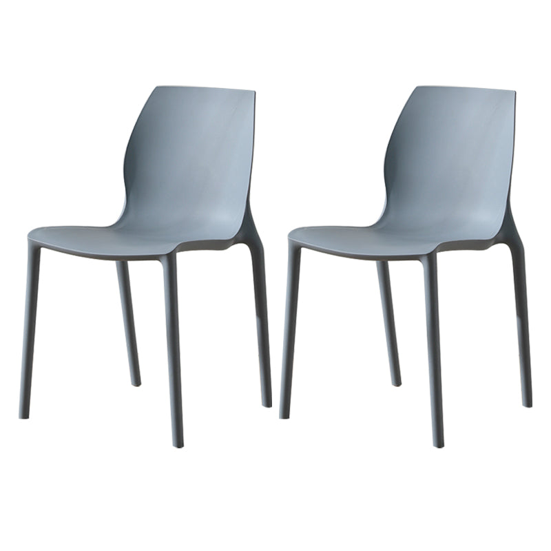 Contemporary Plastic Dining Room Chair Multicolor Stackable Side Chair Grey 2 Piece Set Clearhalo ' kitchen&dining_furn' 'Dining Chairs' 'Dining Tables & Seating' 'dining_chair' 'furn' 'furn_dining_chair' 'Furniture' 'furniture_dining_chair' 'Kitchen & Dining Furniture' 'kitchen' 3494044