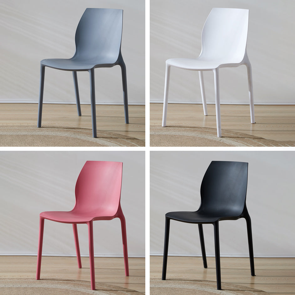 Contemporary Plastic Dining Room Chair Multicolor Stackable Side Chair Clearhalo ' kitchen&dining_furn' 'Dining Chairs' 'Dining Tables & Seating' 'dining_chair' 'furn' 'furn_dining_chair' 'Furniture' 'furniture_dining_chair' 'Kitchen & Dining Furniture' 'kitchen' 3494045
