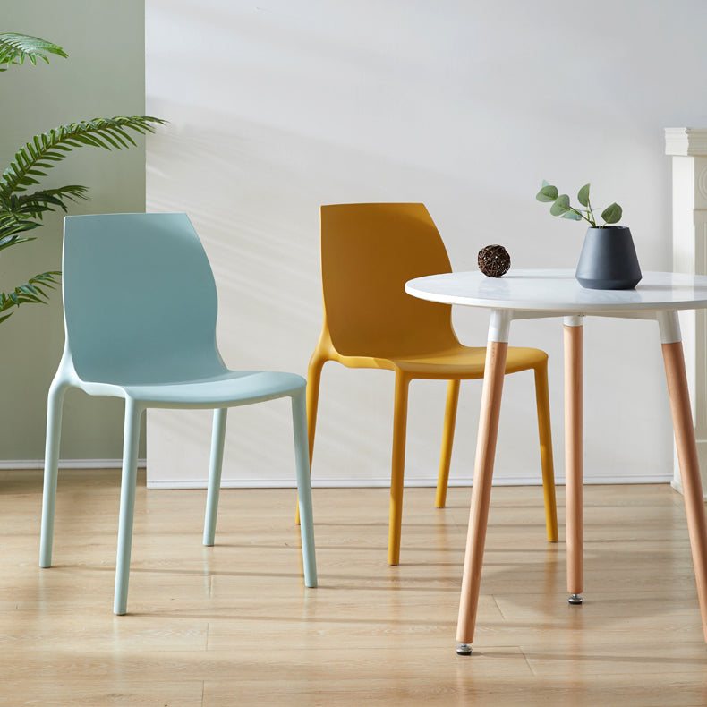 Contemporary Plastic Dining Room Chair Multicolor Stackable Side Chair Clearhalo ' kitchen&dining_furn' 'Dining Chairs' 'Dining Tables & Seating' 'dining_chair' 'furn' 'furn_dining_chair' 'Furniture' 'furniture_dining_chair' 'Kitchen & Dining Furniture' 'kitchen' 3494047