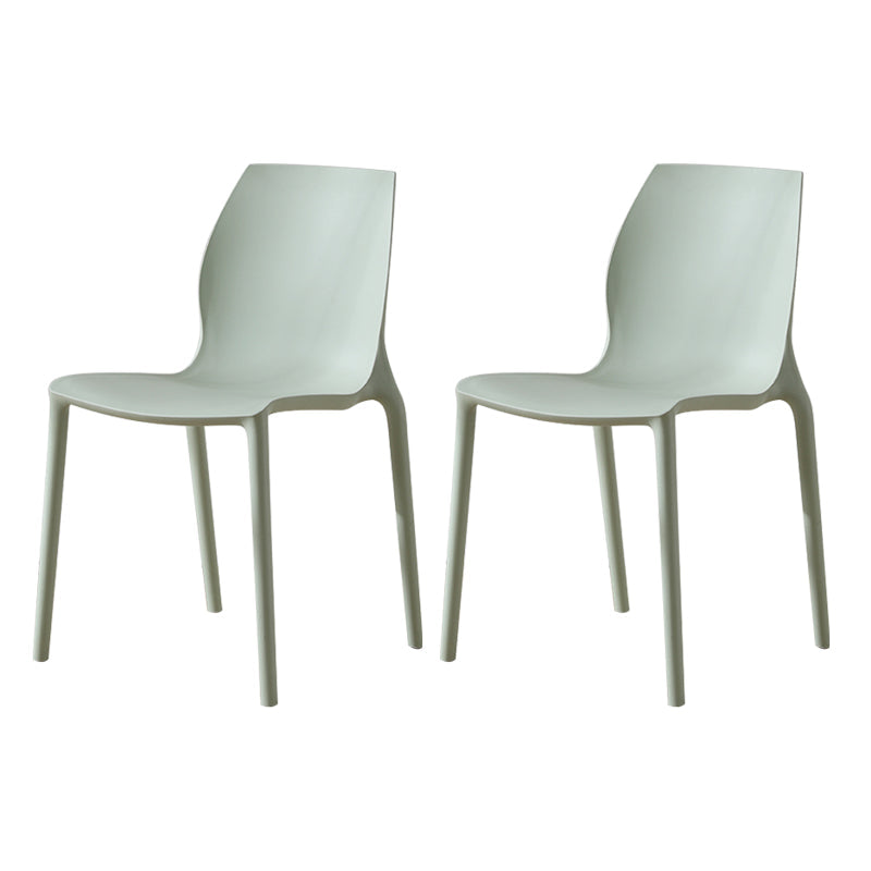 Contemporary Plastic Dining Room Chair Multicolor Stackable Side Chair Green 2 Piece Set Clearhalo ' kitchen&dining_furn' 'Dining Chairs' 'Dining Tables & Seating' 'dining_chair' 'furn' 'furn_dining_chair' 'Furniture' 'furniture_dining_chair' 'Kitchen & Dining Furniture' 'kitchen' 3494049