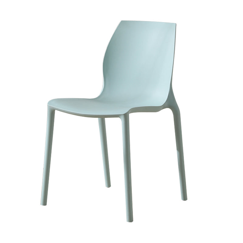 Contemporary Plastic Dining Room Chair Multicolor Stackable Side Chair Blue 1 Piece Clearhalo ' kitchen&dining_furn' 'Dining Chairs' 'Dining Tables & Seating' 'dining_chair' 'furn' 'furn_dining_chair' 'Furniture' 'furniture_dining_chair' 'Kitchen & Dining Furniture' 'kitchen' 3494054