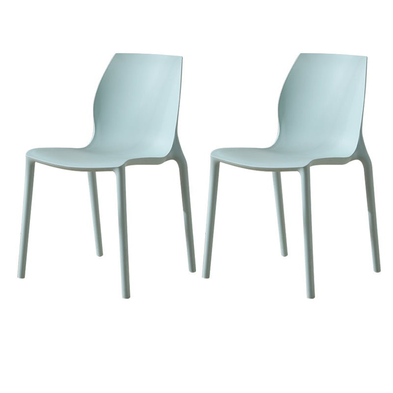 Contemporary Plastic Dining Room Chair Multicolor Stackable Side Chair Blue 2 Piece Set Clearhalo ' kitchen&dining_furn' 'Dining Chairs' 'Dining Tables & Seating' 'dining_chair' 'furn' 'furn_dining_chair' 'Furniture' 'furniture_dining_chair' 'Kitchen & Dining Furniture' 'kitchen' 3494055