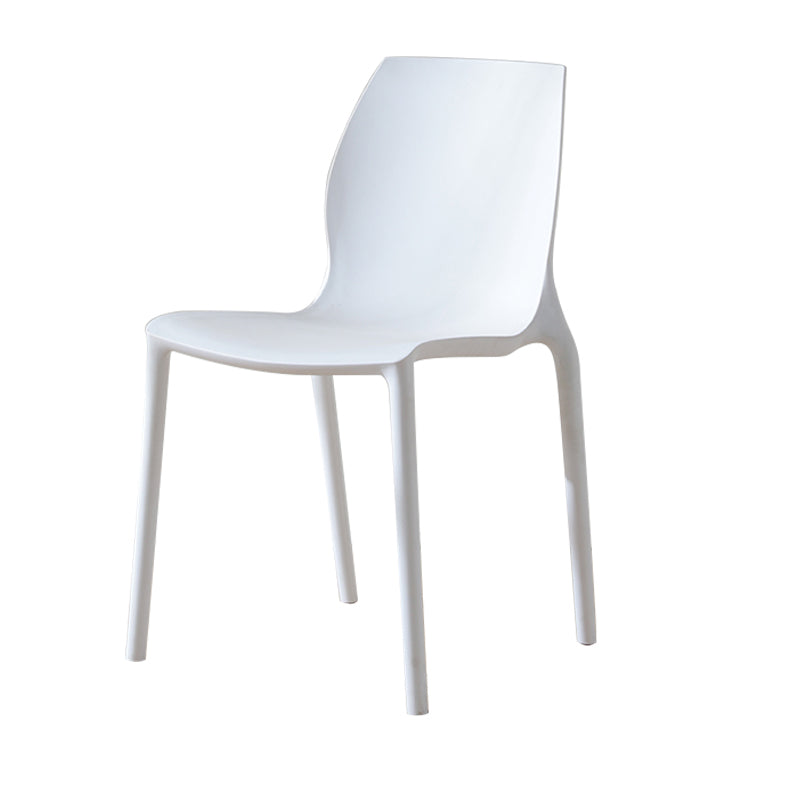 Contemporary Plastic Dining Room Chair Multicolor Stackable Side Chair White 1 Piece Clearhalo ' kitchen&dining_furn' 'Dining Chairs' 'Dining Tables & Seating' 'dining_chair' 'furn' 'furn_dining_chair' 'Furniture' 'furniture_dining_chair' 'Kitchen & Dining Furniture' 'kitchen' 3494057